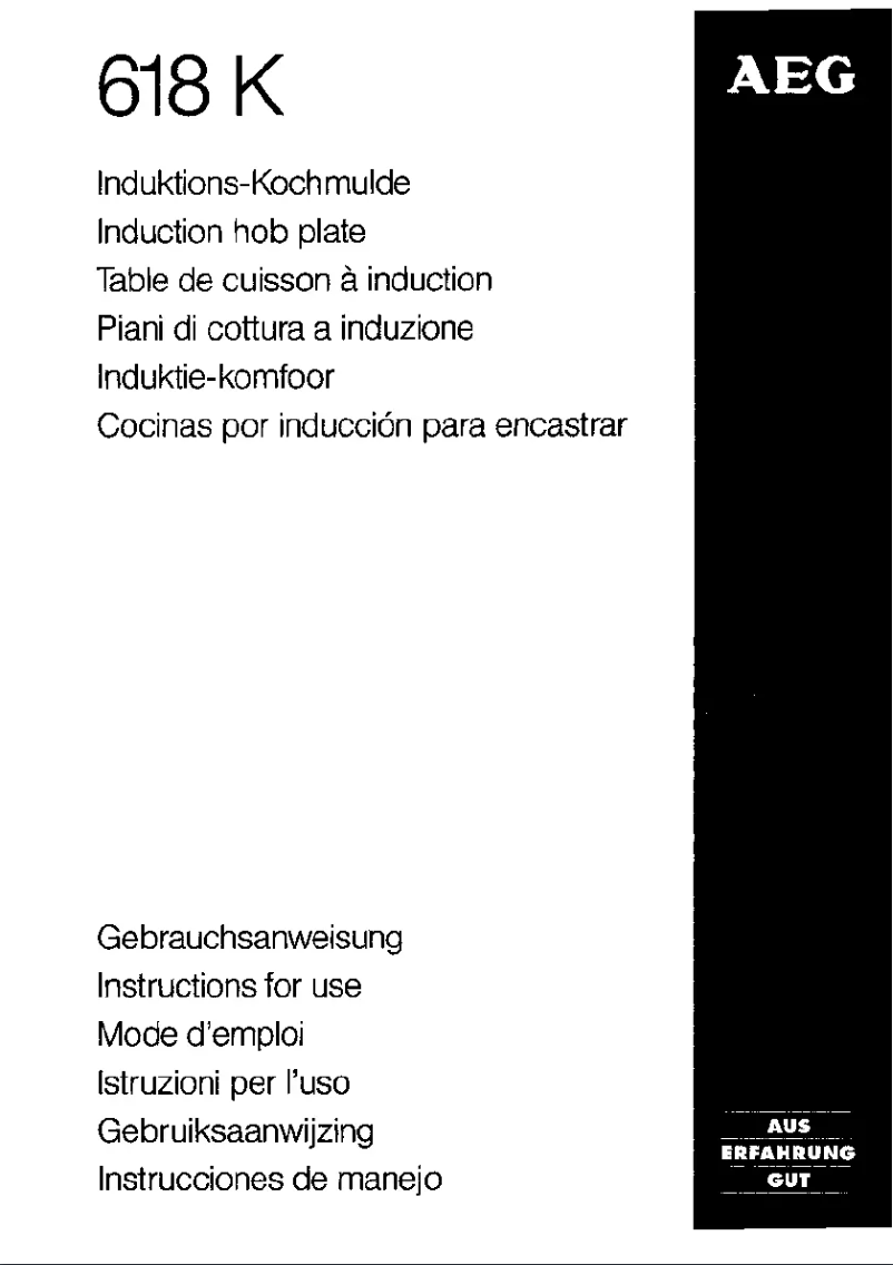 Page n°1 - Manuel utilisateur AEG 618K