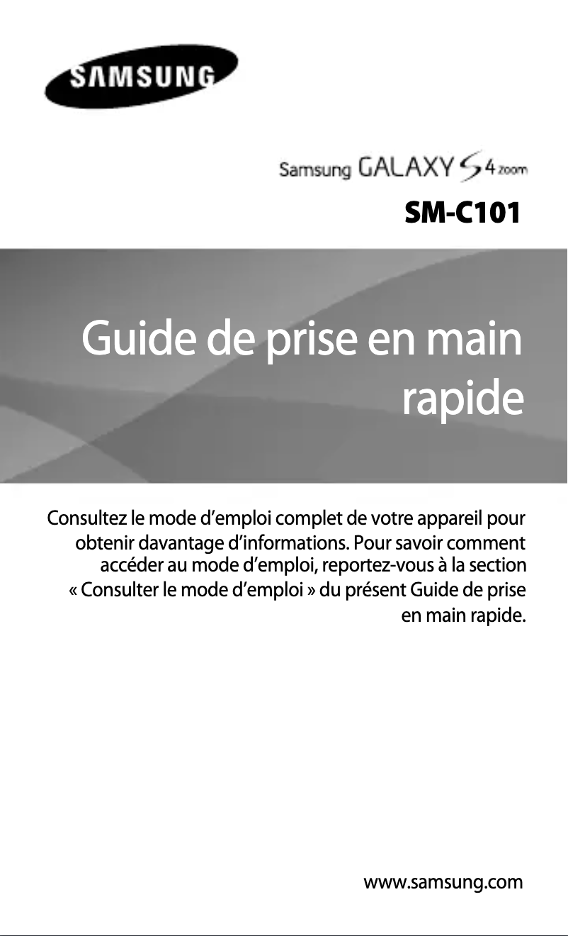 Page 1 de la notice Manuel utilisateur Samsung Galaxy S4 Zoom