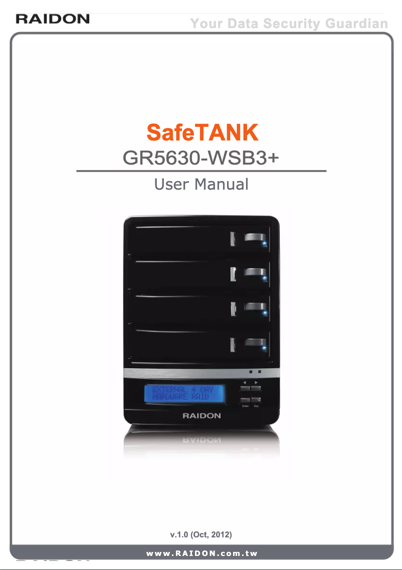 Page n°1 - Manuel utilisateur Raidon SafeTANK GR5630-WSB3+