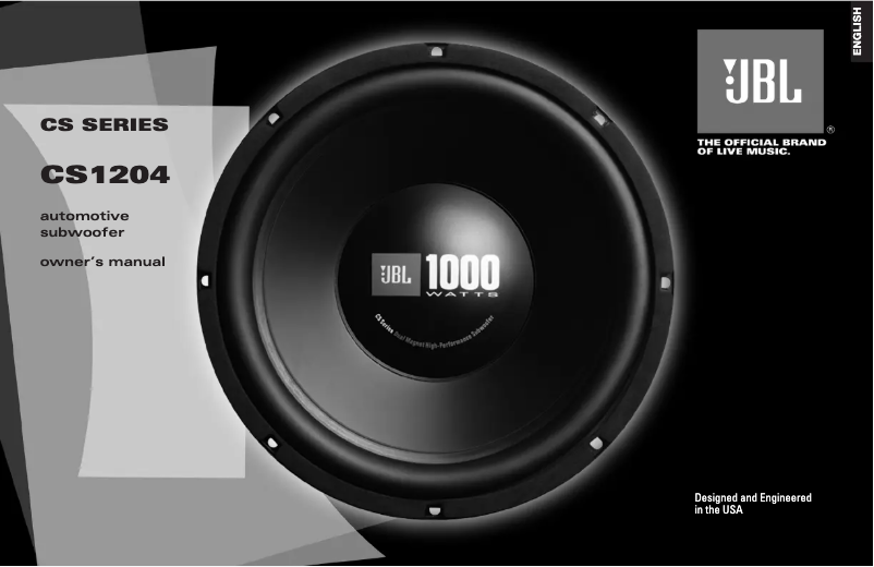 Page 1 de la notice Manuel utilisateur JBL CS1204