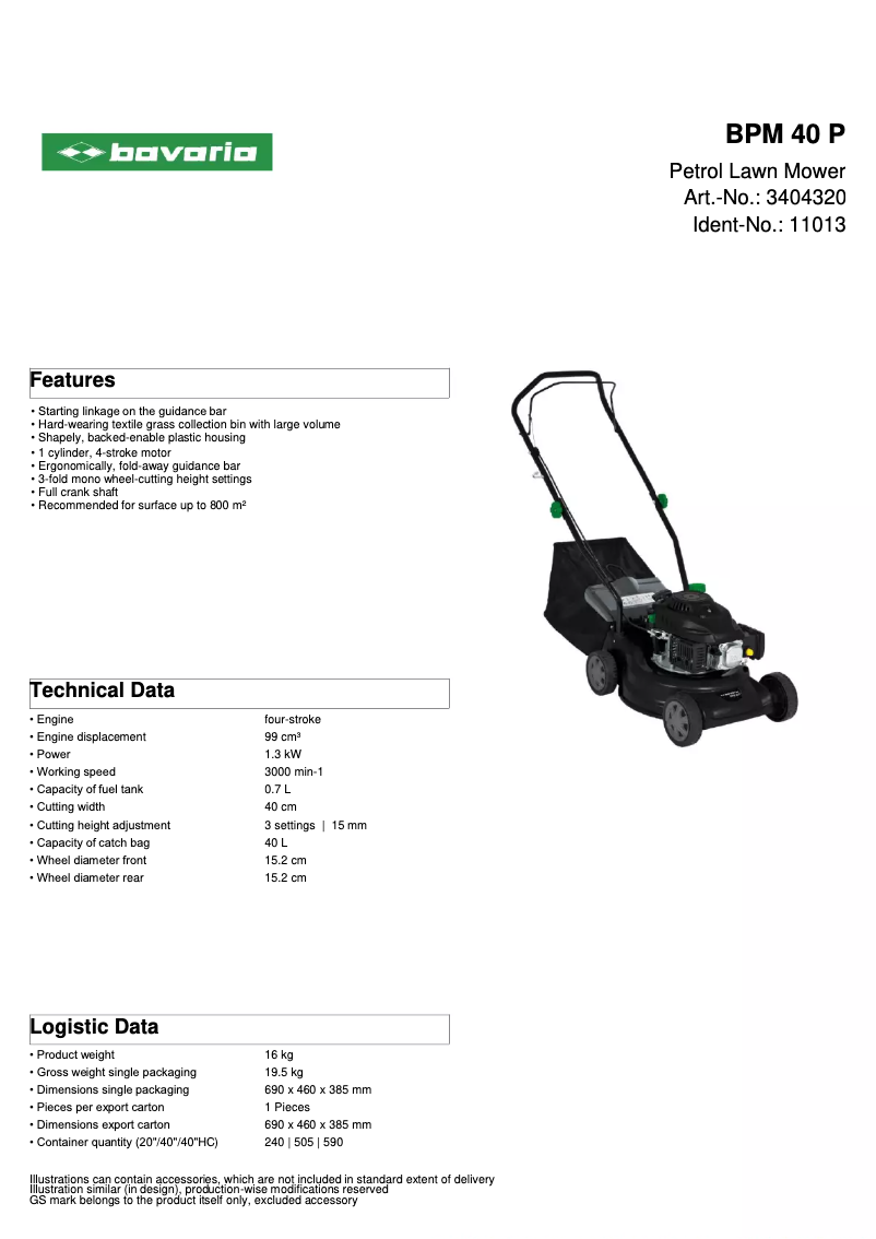 Image de la première page du manuel de l'appareil BPM 40 P