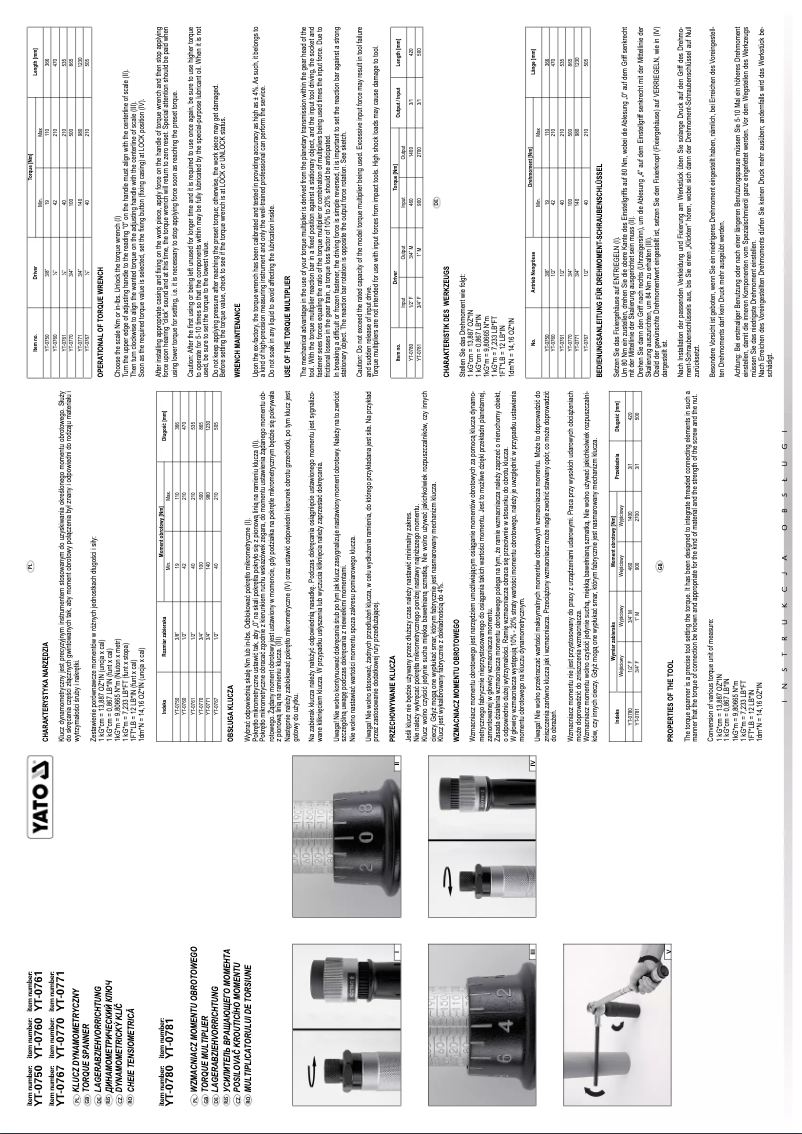 Image de la première page du manuel de l'appareil YT-0770
