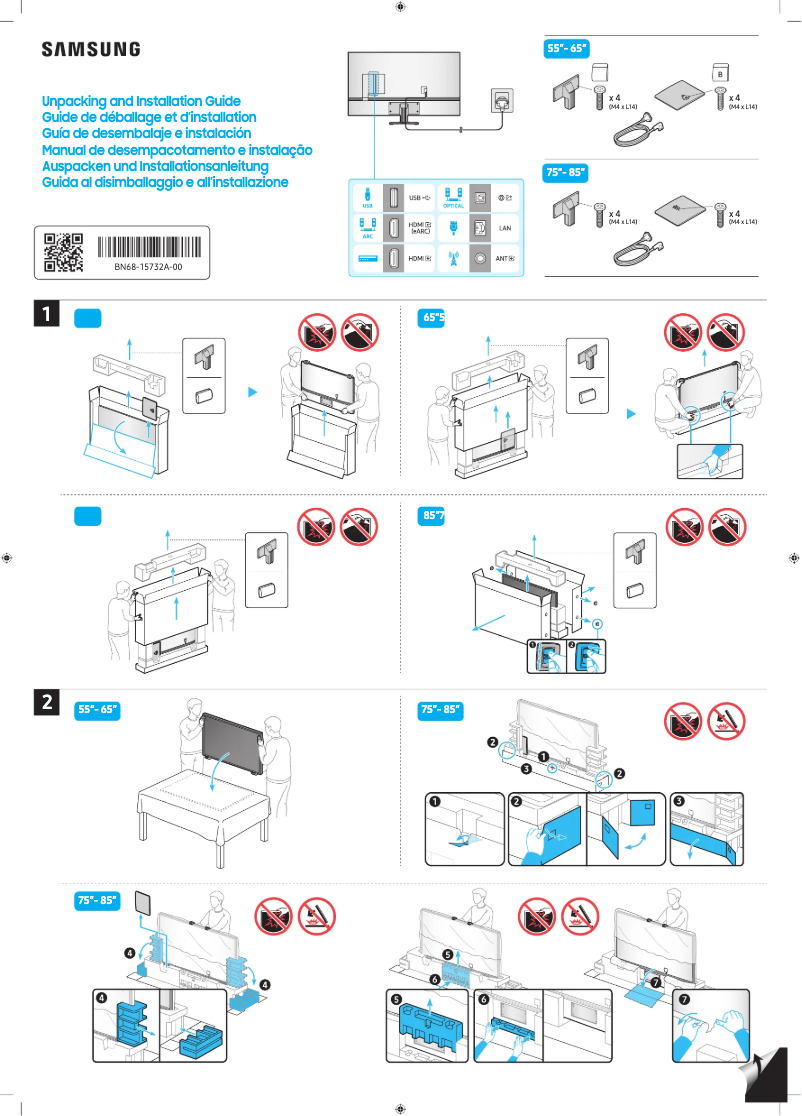 Imagen de la primera página del manual del dispositivo QA65Q70CAS