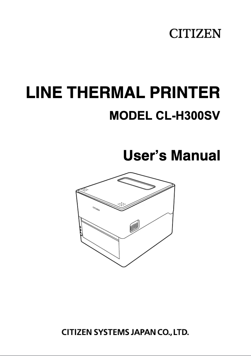 Image de la première page du manuel de l'appareil CL-H300SV