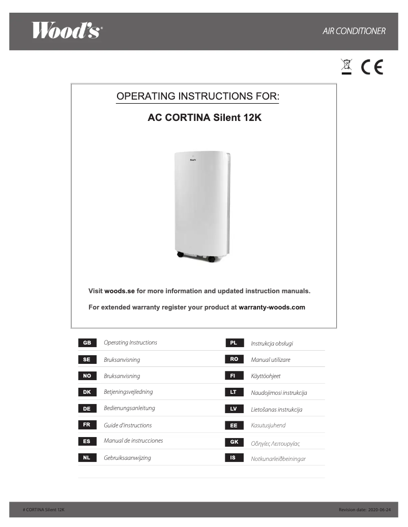 Page n°1 - Manuel utilisateur Wood's WAC12G