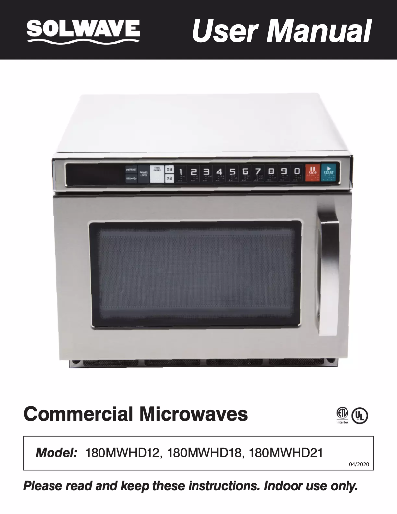 Page 1 de la notice Manuel utilisateur Solwave 180MWHD18