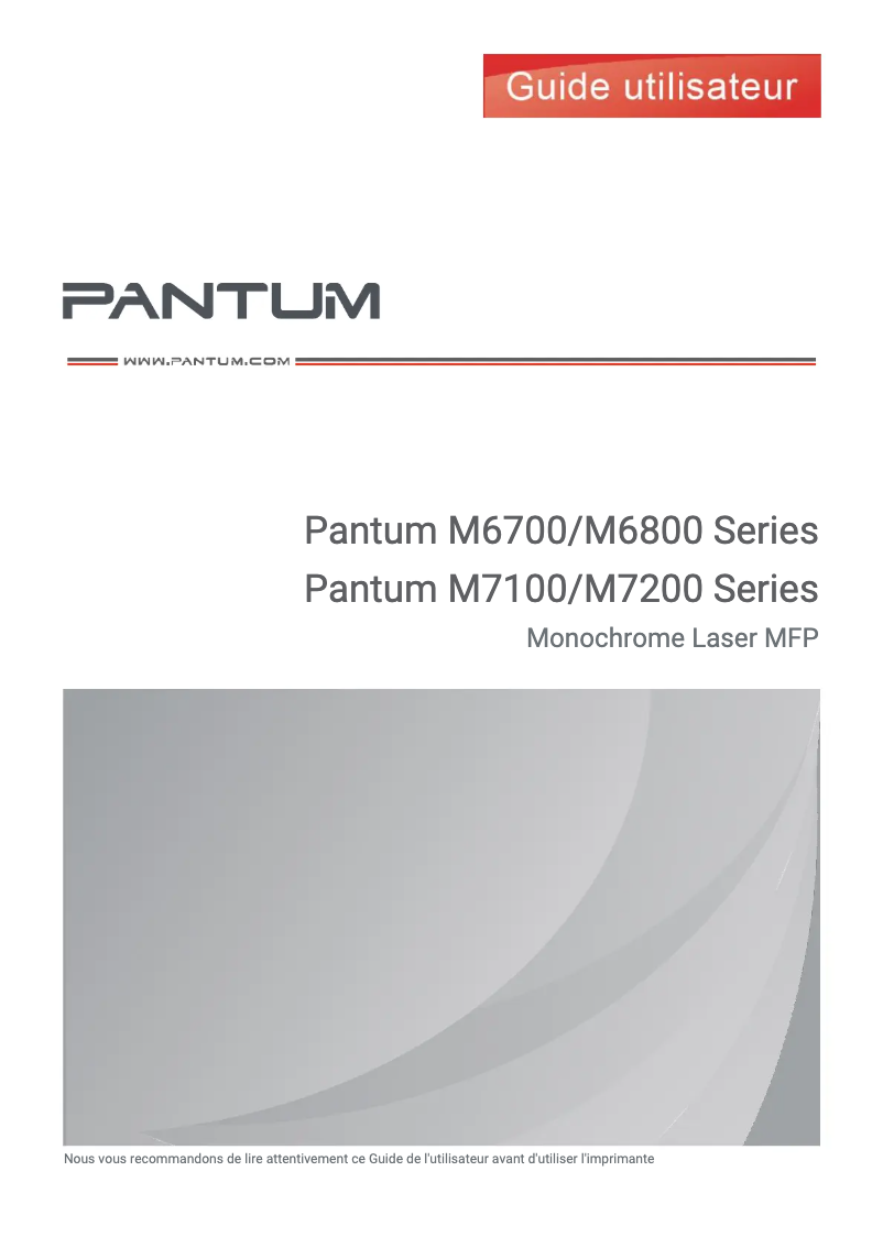 Page n°1 - Manuel utilisateur Pantum M7100DW