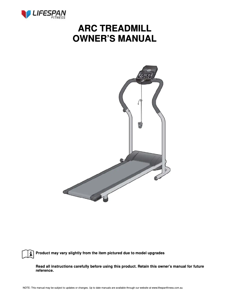 Página 1 del manual Manual de usuario LifeSpan Arc