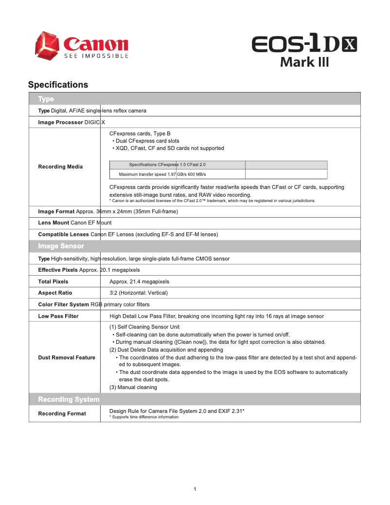 Image de la première page du manuel de l'appareil EOS-1D Mark III