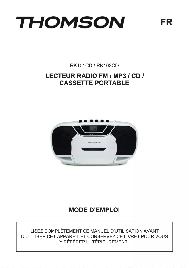 Imagen de la primera página del manual del dispositivo RK101CD