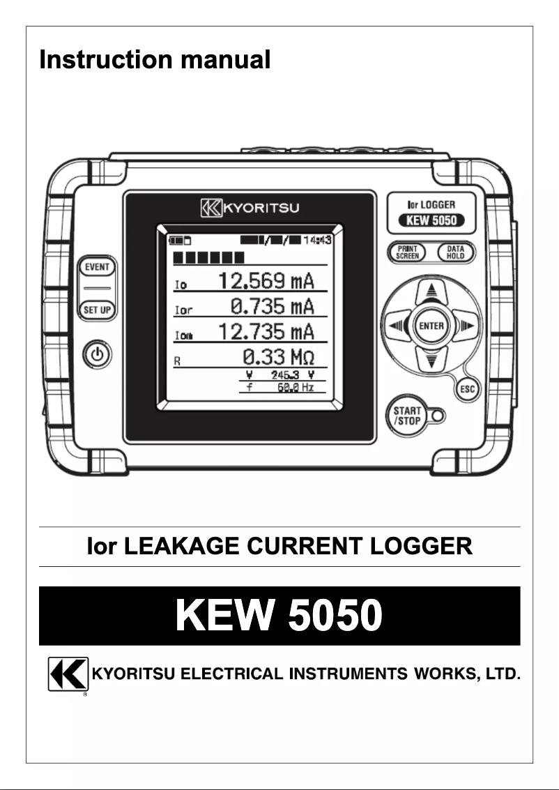 Page 1 de la notice Manuel utilisateur Kyoritsu KEW5050