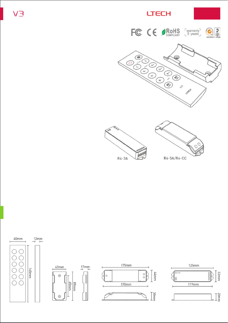 Page n°1 - Manuel utilisateur Ltech CHLSC36TX