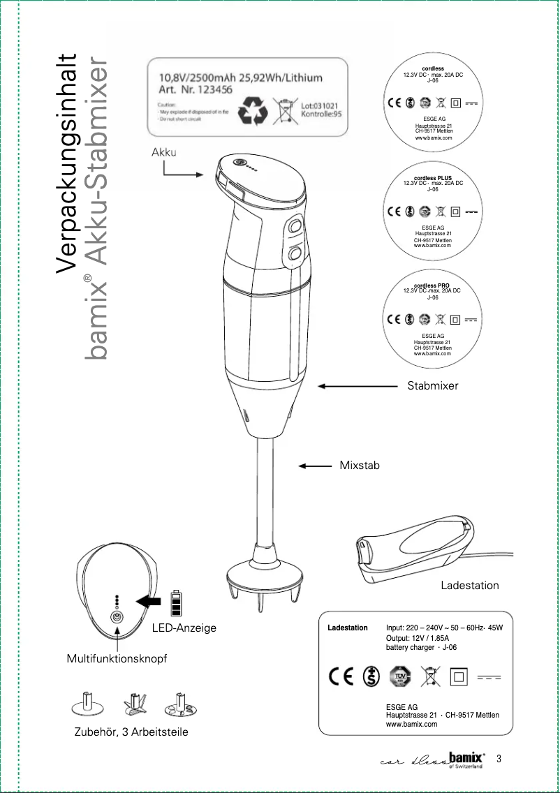 Page n°1 - Manuel utilisateur Bamix Cordless Plus