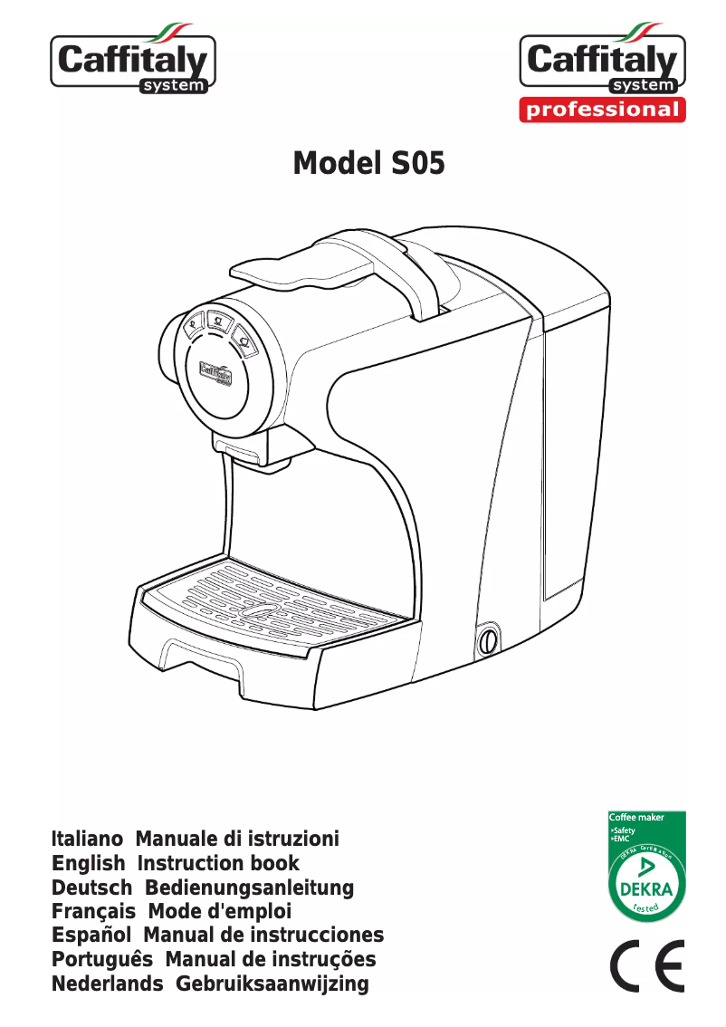 Page 1 of the manual User Manual Caffitaly S05