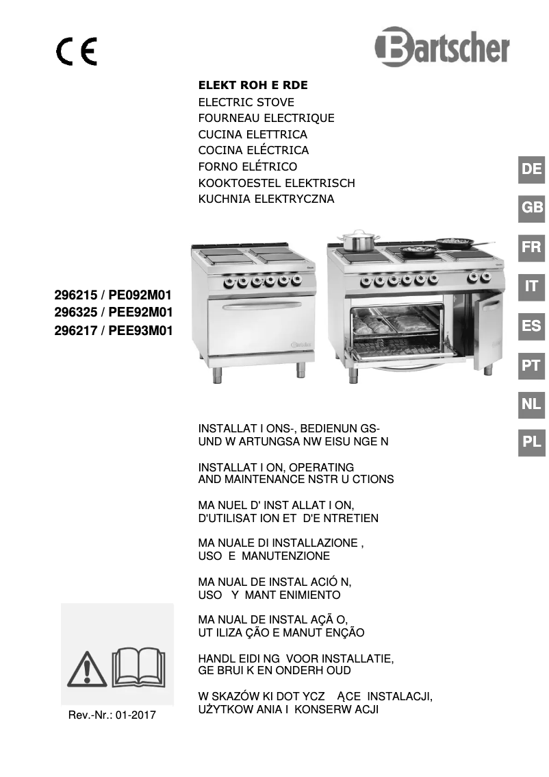 Page n°1 - Manuel utilisateur Bartscher 296217