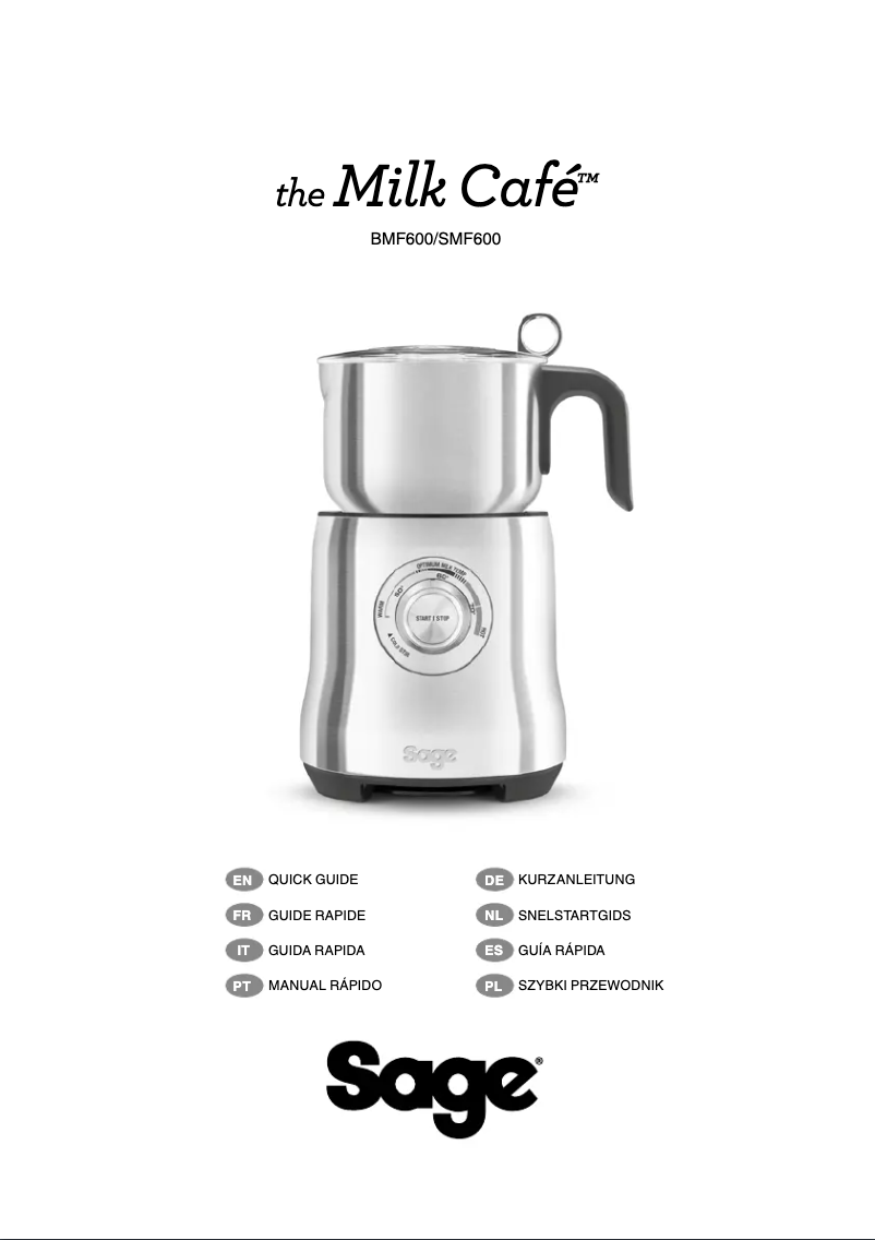 Page 1 de la notice Manuel utilisateur Sage The Milk Cafe SMF600