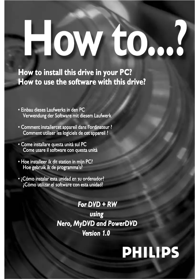 Page n°1 - Manuel utilisateur Philips DVDRW416