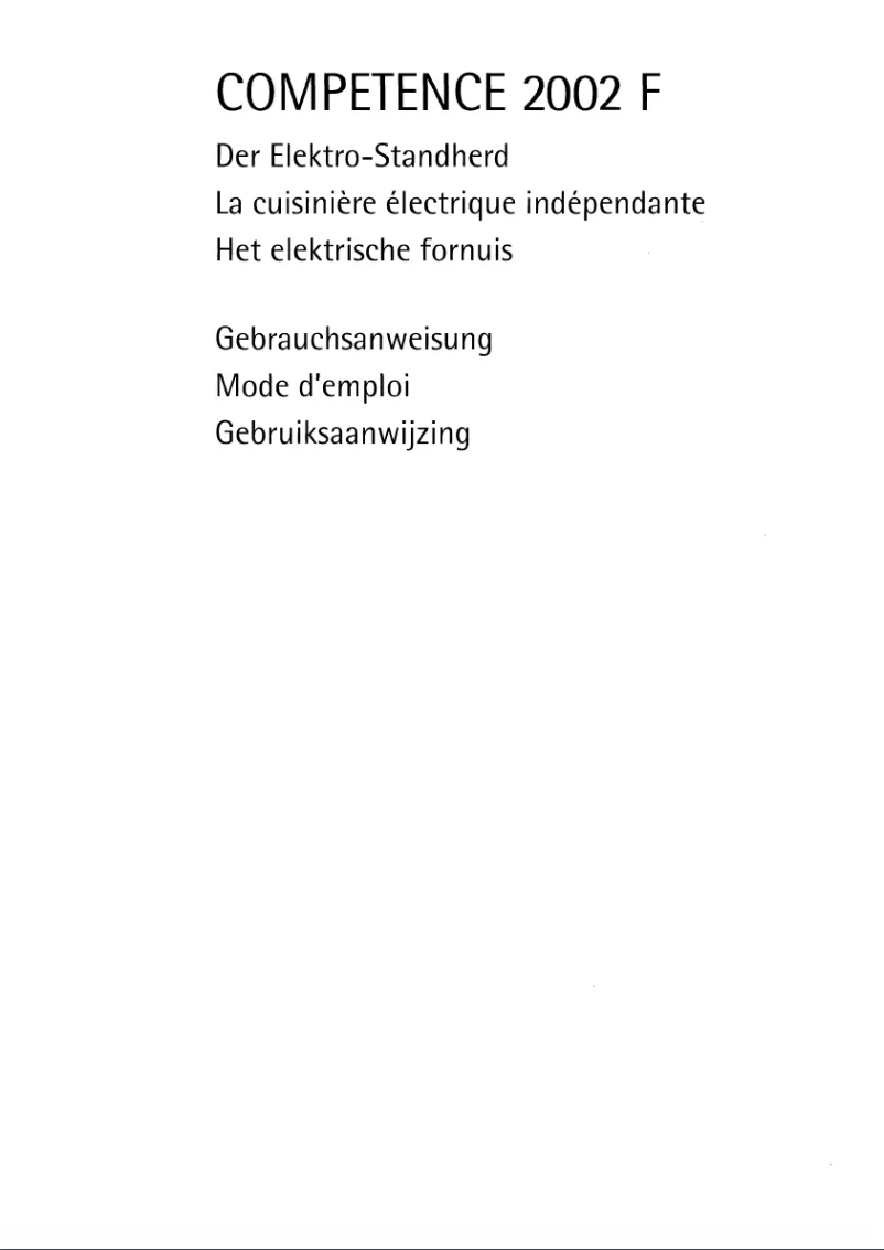 Page 1 de la notice Manuel utilisateur AEG Competence 2002F