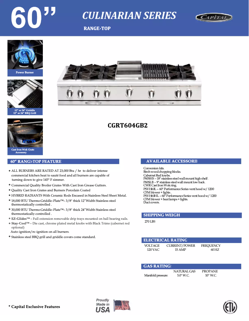 Page n°1 - Manuel utilisateur Capital CGRT604B4L