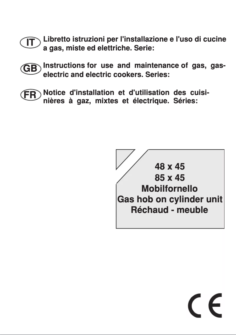 Page n°1 - Manuel utilisateur Bompani BI900YA/L