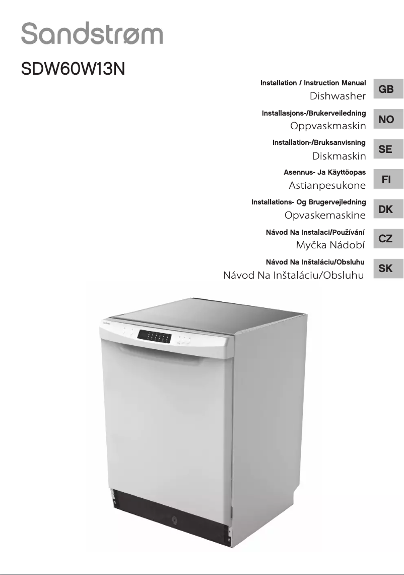 Image de la première page du manuel de l'appareil SDW60W13N