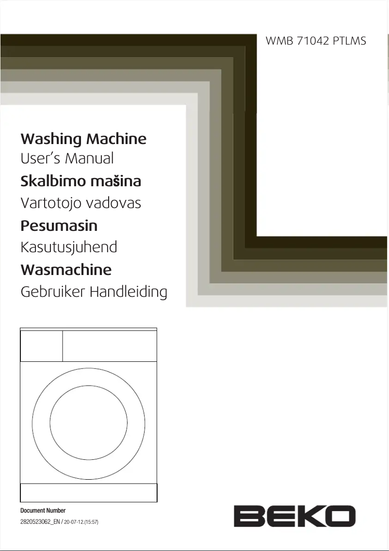 Page 1 de la notice Manuel utilisateur Beko WMB 71042 PTLMS