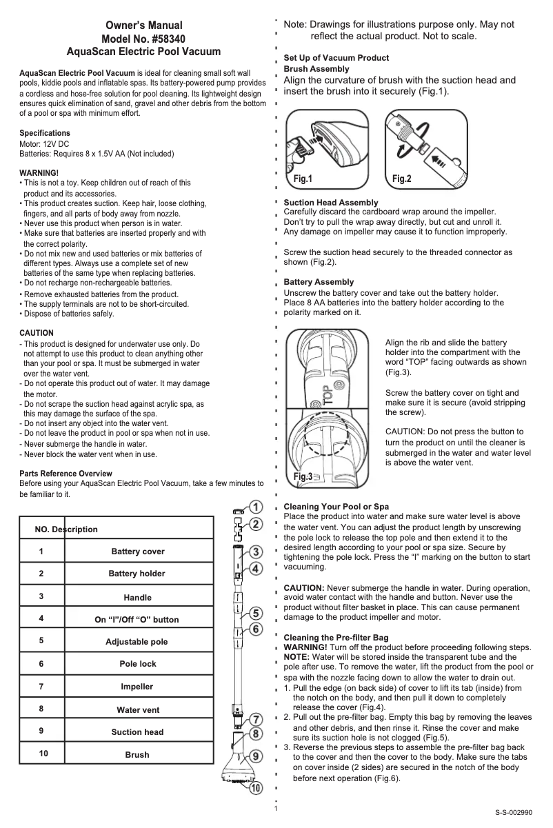 Image de la première page du manuel de l'appareil 58340