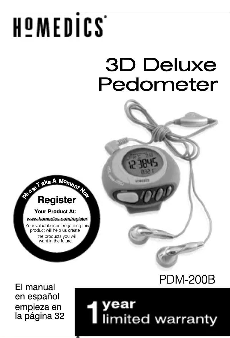Page n°1 - Manuel utilisateur Homedics 3D Deluxe PDM-200