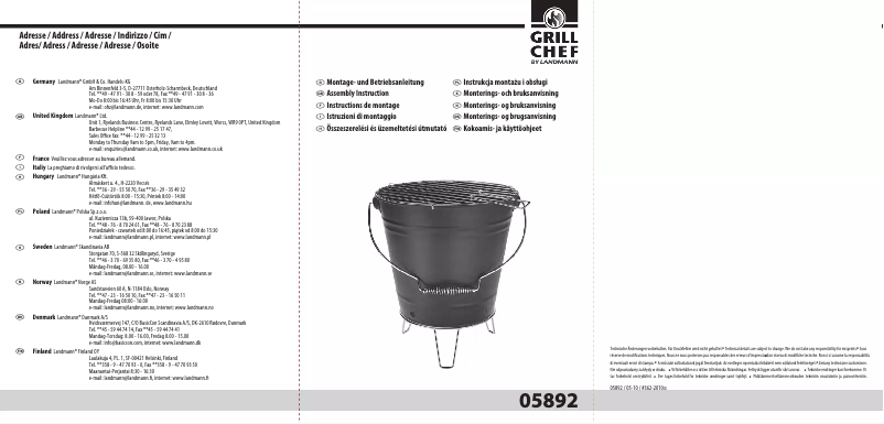 Page 1 de la notice Manuel utilisateur Landmann 5892