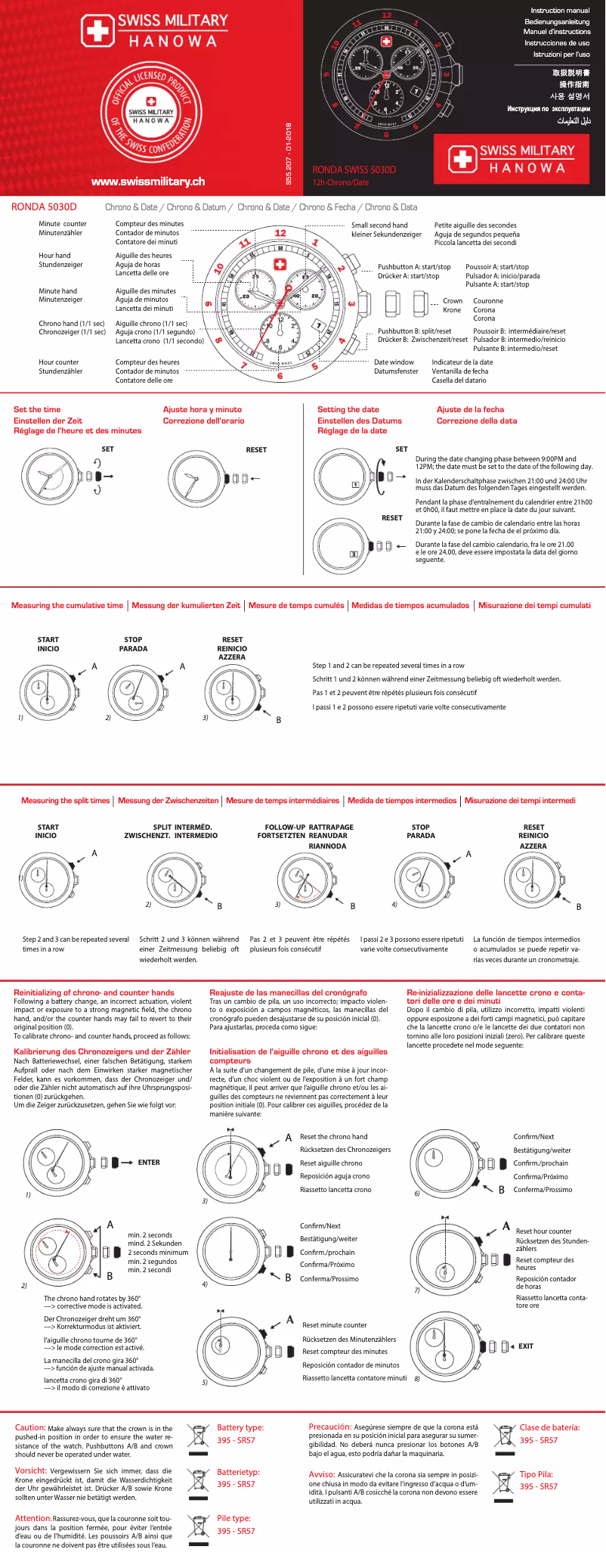 Page n°1 - Manuel utilisateur Swiss Military Hanowa Challenger Pro