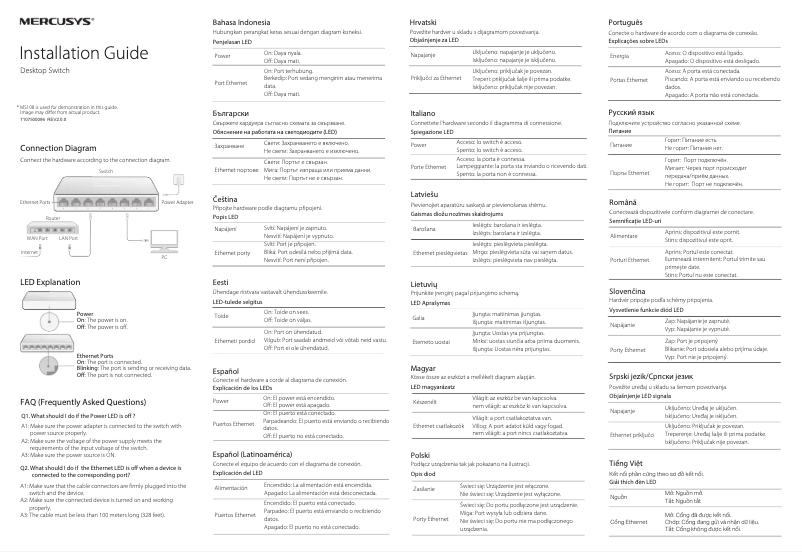 Page n°1 - Mode d'emploi Mercusys MS108G