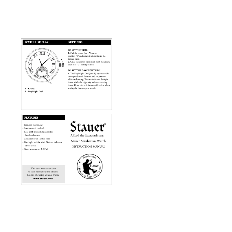 Page 1 de la notice Manuel utilisateur Stauer 39624