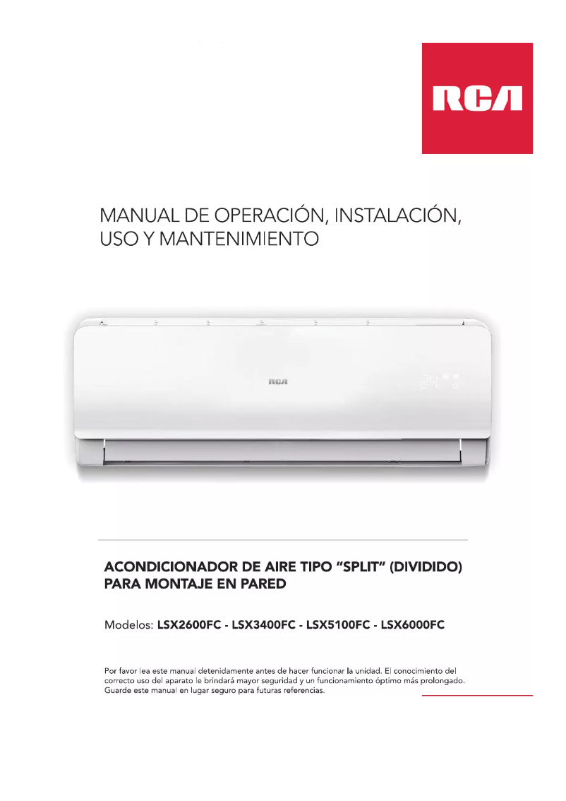 Página 1 del manual Manual de usuario RCA LSX3400FC