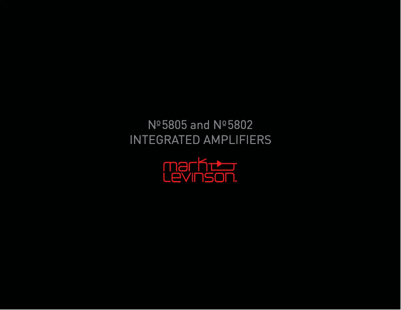 Página 1 del manual Folleto Mark Levinson No5805