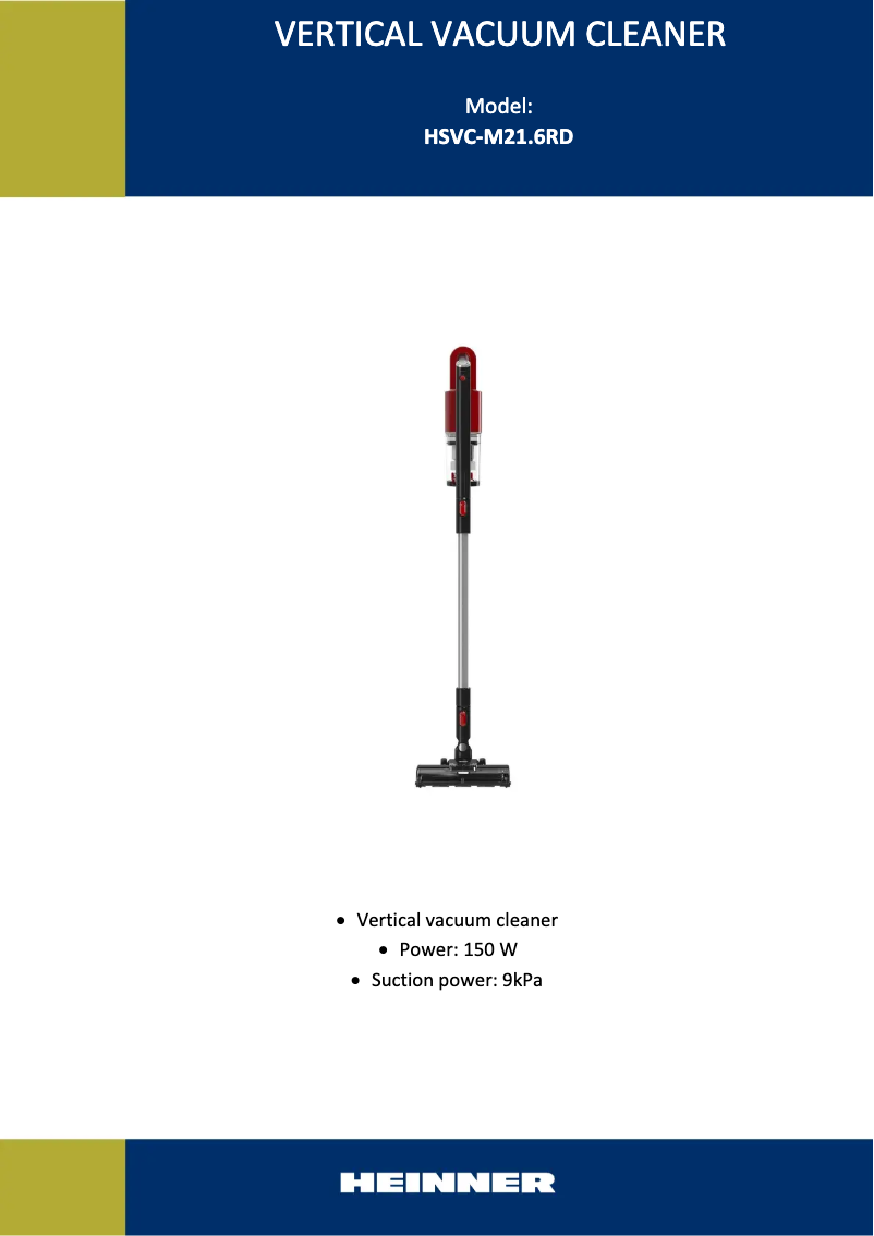 Page 1 de la notice Manuel utilisateur Heinner HSVC-M21.6RD