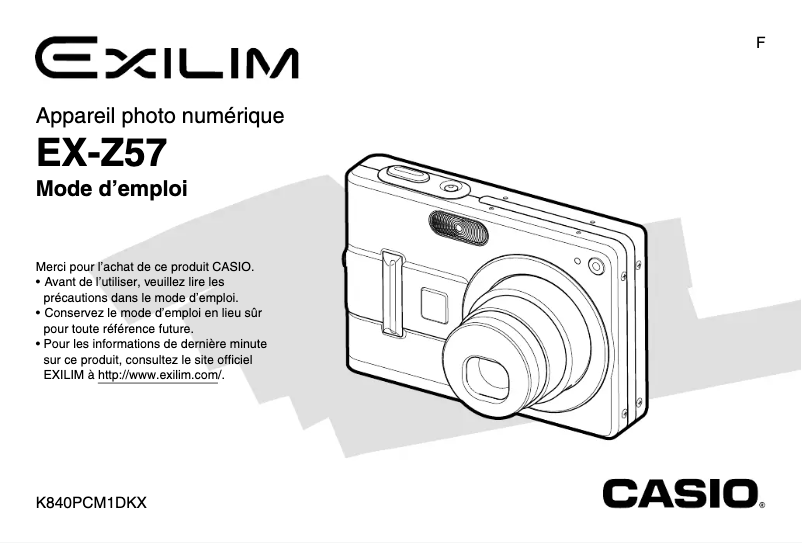 Page n°1 - Manuel utilisateur Casio Exilim EX-Z57