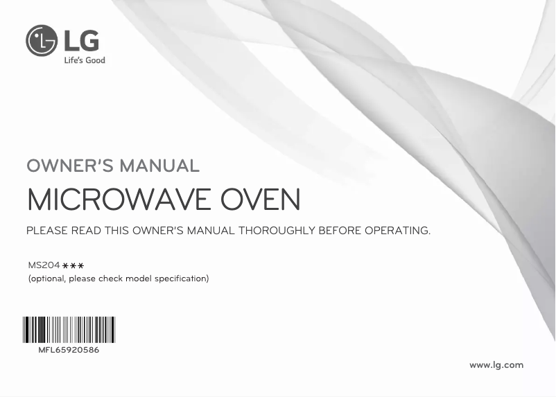 Page n°1 - Manuel utilisateur LG MS2044