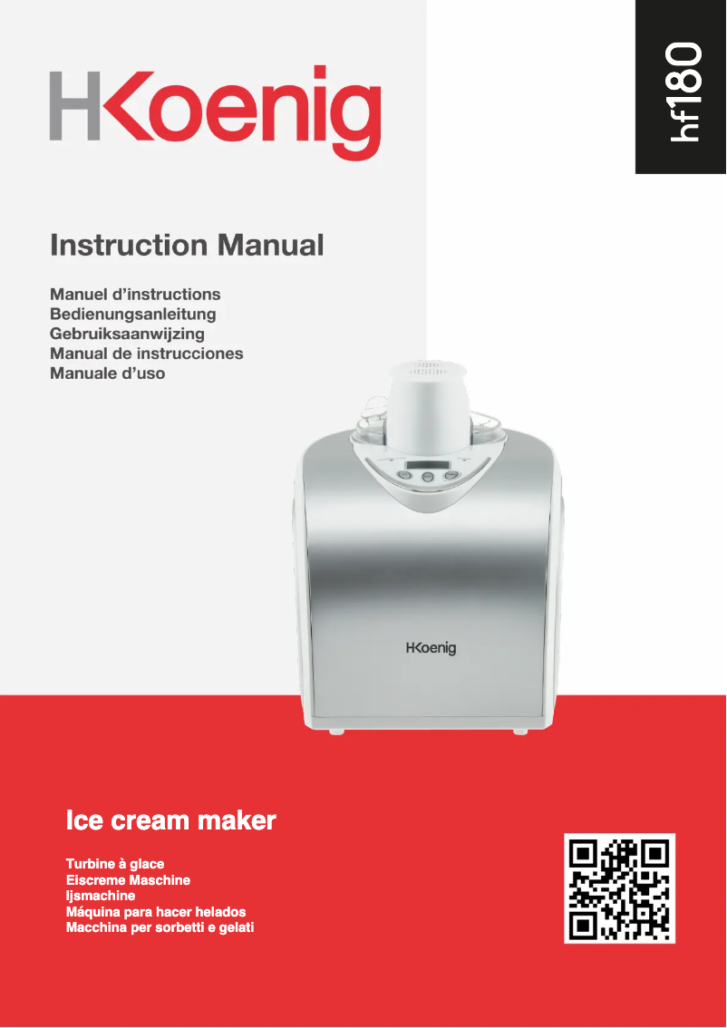 Page 1 de la notice Manuel utilisateur H.Koenig HF180