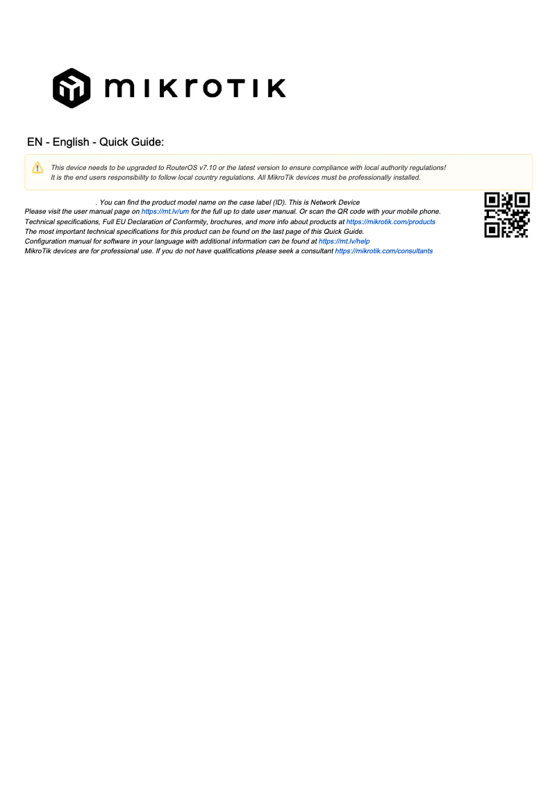 Page 1 of the manual User Manual Mikrotik CRS354-48P-4S+2Q+RM