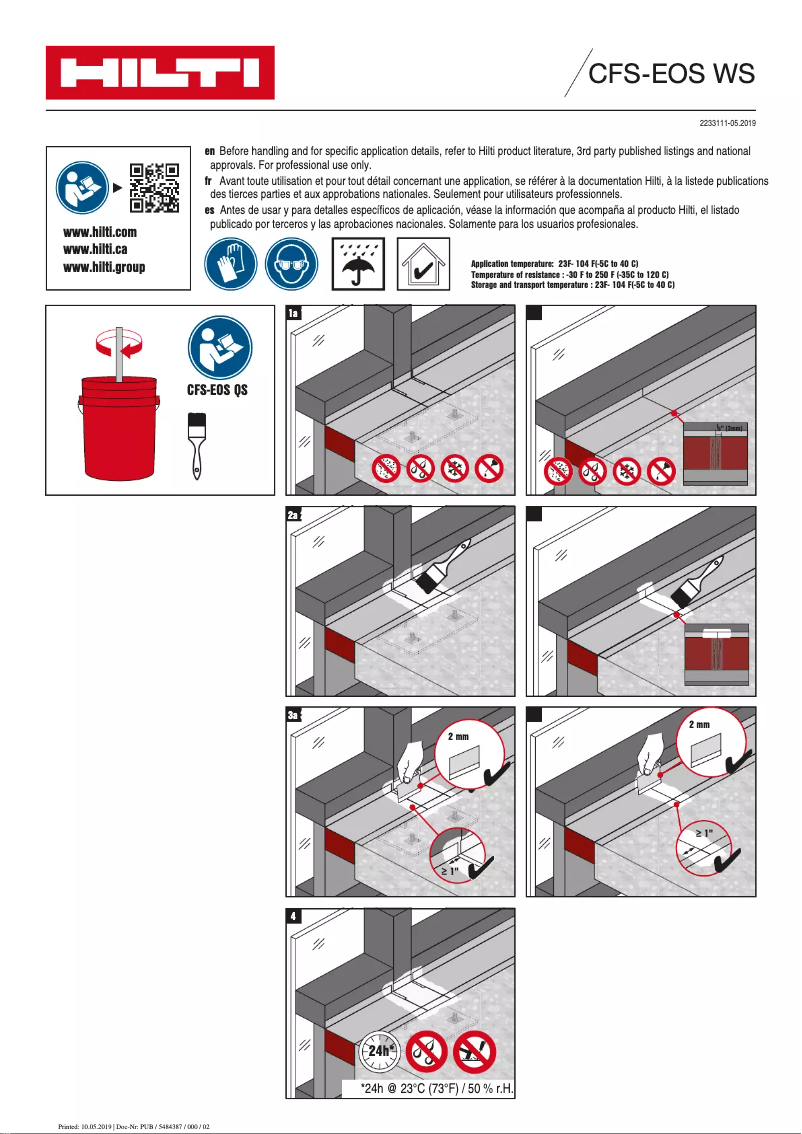 Page n°1 - Manuel utilisateur Hilti CFS-EOS WS