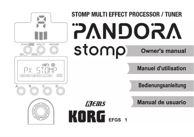 Image de la première page du manuel de l'appareil Pandora stomp