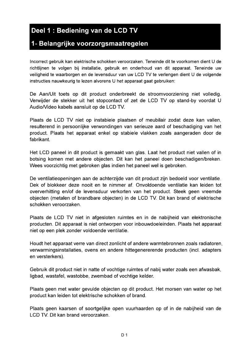 Page 1 de la notice Manuel utilisateur MT Logic TFDVD-1522MT