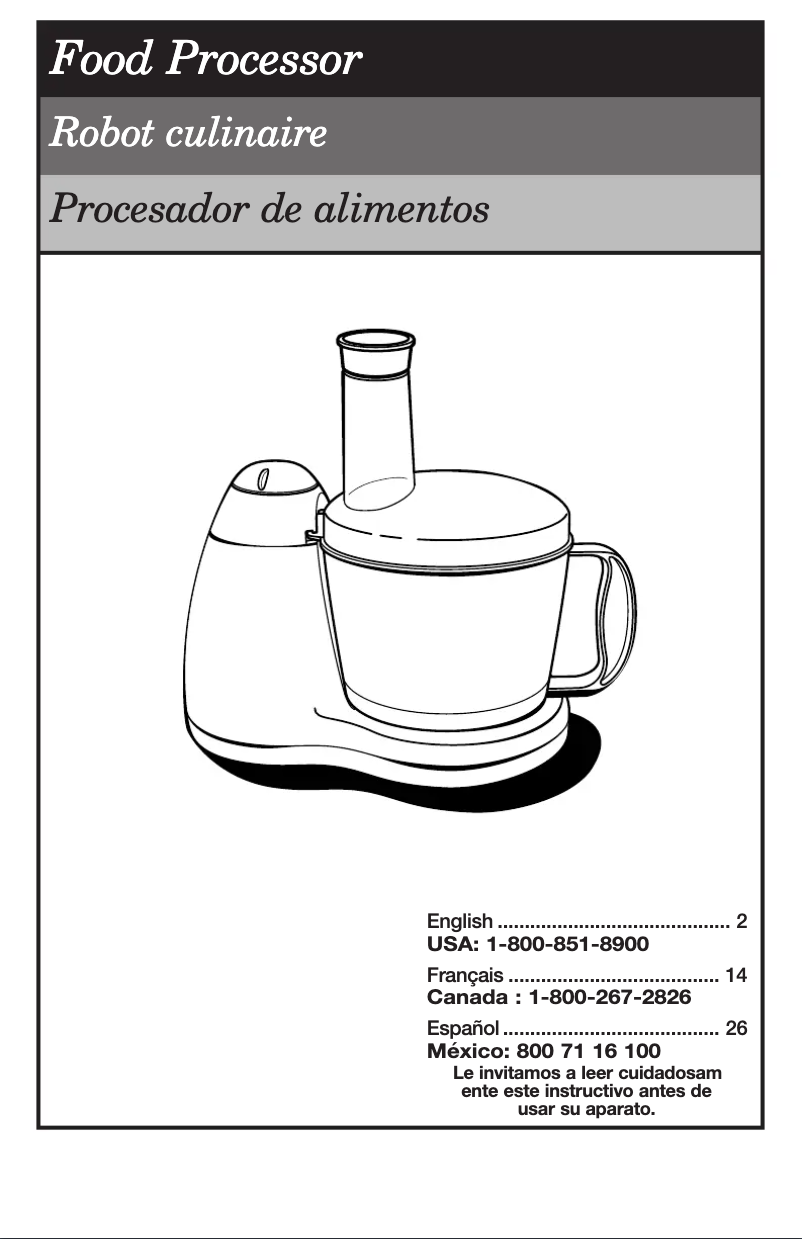 Page 1 de la notice Manuel d'utilisation et d'entretien Hamilton Beach 70450