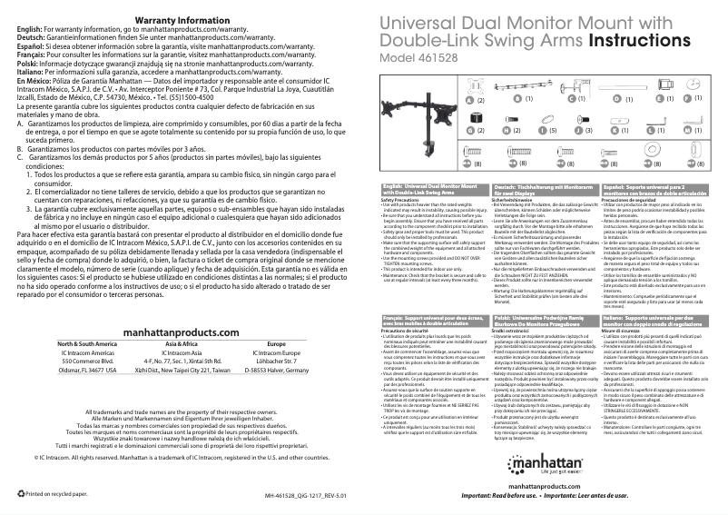 Página 1 del manual Manual de usuario Manhattan 461528