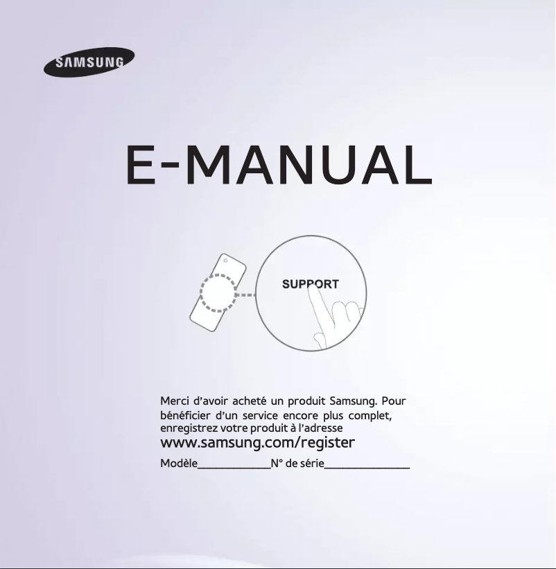 Page 1 de la notice Manuel utilisateur Samsung UA50ES6900R