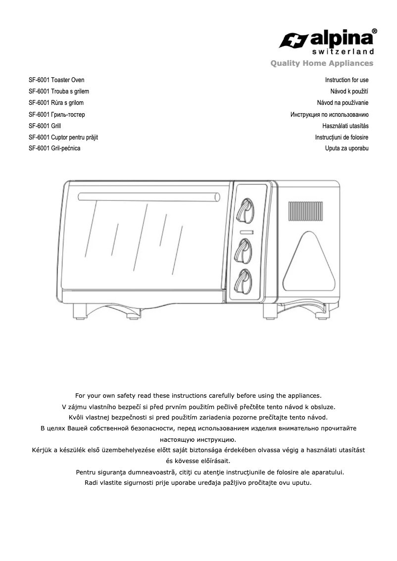 Page n°1 - Manuel utilisateur Alpina SF-6001