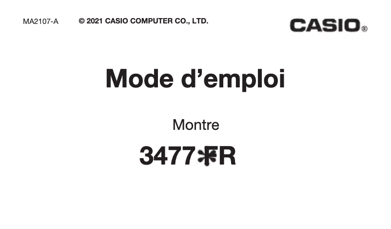 Page 1 de la notice Manuel utilisateur Casio G-Shock DW-290