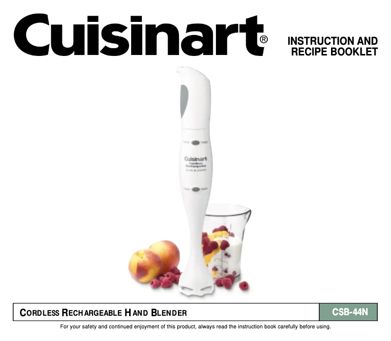 Page 1 de la notice Manuel utilisateur Cuisinart CSB-44N
