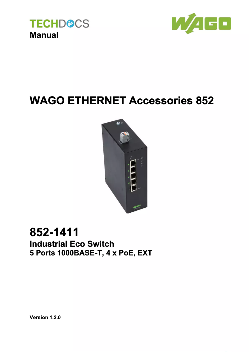 Page n°1 - Manuel utilisateur Wago 852-1411