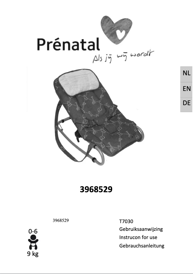 Page 1 de la notice Manuel utilisateur Prénatal Nijntje T7030